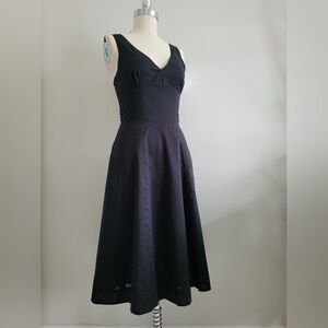 Y2K GAP black lightweight cotton A line flared dress